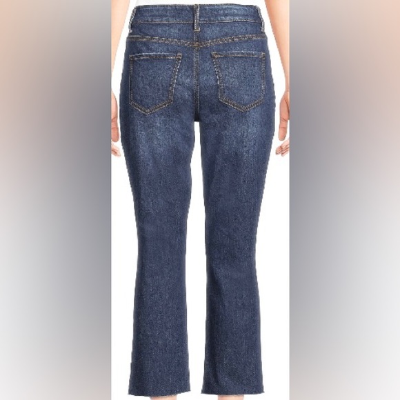 Time and Tru Women's Straight Crop Jeans - Raw Edge Bottoms - Picture 3 of 6